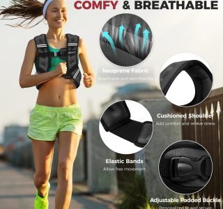 BAGAIL Colete com peso de 2,3 kg/4,5 kg/5,4 kg/6,8 kg/9,1 kg/11,3 kg/13,6 kg com bolsa removível para telefone, colete para mulheres, homens, caminhada, perda de peso, treinamento, corrida