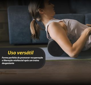 JustGoFit Rolo De Massagem 45Cm Preto Para Relaxamento Muscular E Fisioterapia Corpo Inteiro