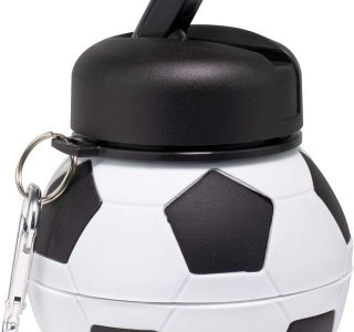 Garrafa de Água – Squeeze Retrátil em Silicone de 520 ml, Tema Futebol, Maccabi Art.