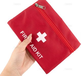 AUEAR, Pacote com 5 kit de primeiros socorros bolsa vazia vermelha armazenamento de emergência médica para carro de viagem ao ar livre