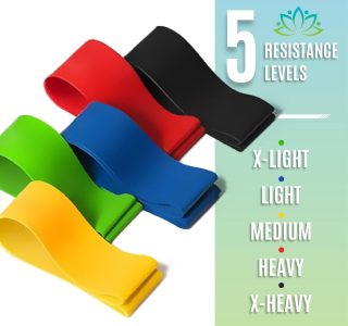 Kit 5 Faixas Elásticas Elásticos Alongamento Pilates Yoga Exercícios Condicionamento Físico Yoga Saúde Relaxamento Academia Músculos Personal Trainer Thera Band Fitness Mini Bands