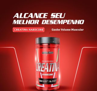Integralmedica – Creatina em Cápsulas Hardcore – 100% Pura e Monohidratada – 120 Cápsulas