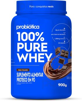 Probiótica 100% Pure Whey Nova Fórmula – 900G Chocolate (Embalagem pode variar)