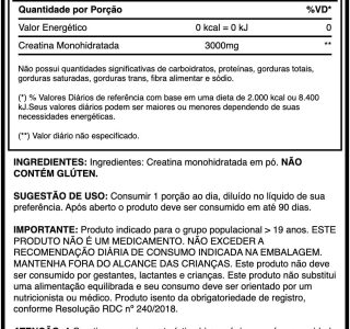 Suplemento em pó Growth Supplements Creatina Pura em pote de 250g