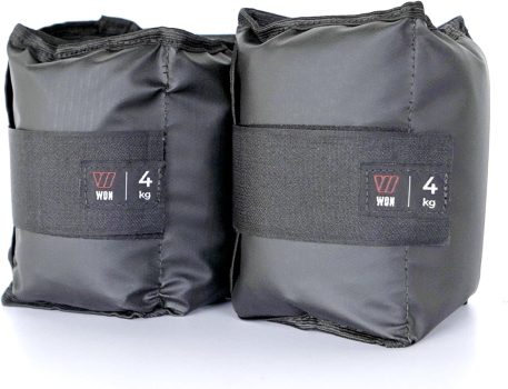 Par Caneleira Tornozeleira de Peso 4 kg WON Preto Fitness Academia Musculação Treino