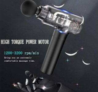 Pistola de massagem de tecido profundo, pistola massageadora de percussão nas costas para atletas pistola de massagem muscular para alívio da dor com 8 cabeças de massagem e 20 velocidades