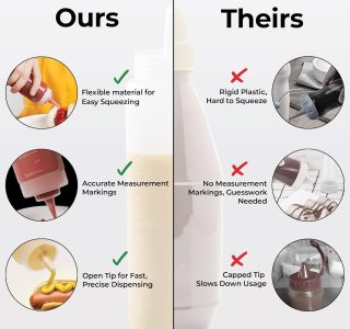 Garrafa de plástico para espremer, garrafa de condimento – transparente – plástico premium – 236 ml – ponta de precisão – 1 caixa – Restaurantware