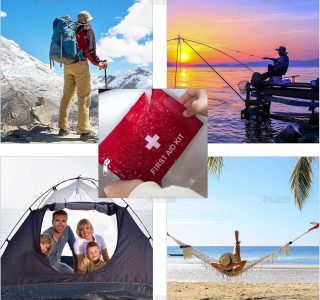 AUEAR, Pacote com 5 kit de primeiros socorros bolsa vazia vermelha armazenamento de emergência médica para carro de viagem ao ar livre