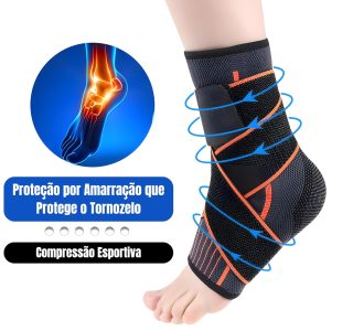 Tornozeleira Premium De Compressão Estabilizadora Ortopédica Elástica, Ajustável E Confortável, Para Esportes, Marca VARENZIA