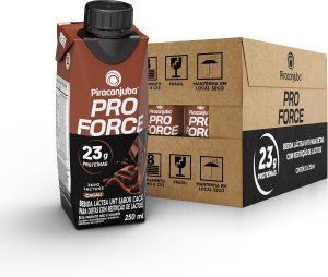 Piracanjuba ProForce 23g de Proteínas Zero Lactose Sabor Cacau – 12 Unidades de 250ml