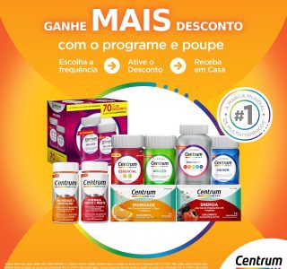 Centrum Essencial Multivitamínico Diário, com Complexo B, Vitamina D, e Magnesio, 2 Frascos com 30 Comprimidos cada