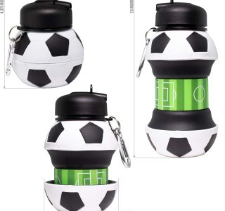 Garrafa de Água – Squeeze Retrátil em Silicone de 520 ml, Tema Futebol, Maccabi Art.