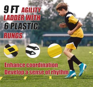 BaseGoal Gol De Futebol, Rede De Futebol, Gols De Futebol Para Quintal, Com Estrutura De Arco, Base De Metal Dobrável E Escada De Agilidade