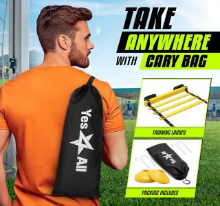 Yes4All Escada de agilidade – Equipamento de treinamento de velocidade ajustável e agilidade para todas as idades – Durável, portátil, vários conjuntos disponíveis