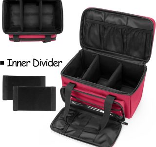 CURMIO Bolsa pequena de primeiros socorros vazia, kit de primeiros socorros para família, caixa organizadora de medicamentos para casa e viagem, vermelha (patente pendente)