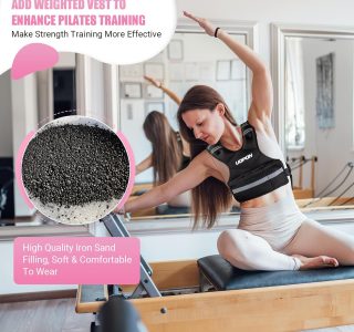 Colete feminino com peso ajustável de 2,7 a 5,4 kg, com 6 pesos de ferro, ótimo colete pesado com bolsos e tiras refletivas para corrida, caminhada, treino e treinamento de força