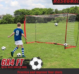 BaseGoal Gol De Futebol, Rede De Futebol, Gols De Futebol Para Quintal, Com Estrutura De Arco, Base De Metal Dobrável E Escada De Agilidade