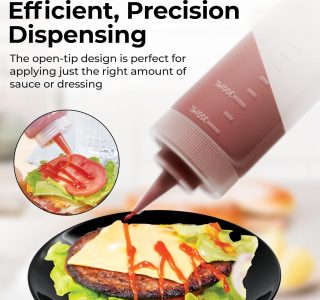 Garrafa de plástico para espremer, garrafa de condimento – transparente – plástico premium – 236 ml – ponta de precisão – 1 caixa – Restaurantware