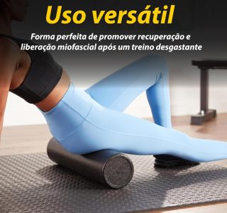 JustGoFit Rolo De Massagem 90cm Preto – Liberação Miofascial, Alívio Muscular, Flexibilidade, Pilates