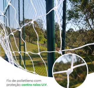 Par de Rede para Mini Gol Fio 2 Malha 10 Branca
