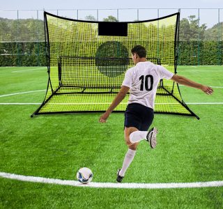 Rede De Rebote De Futebol Portátil, Rede De Gol De Futebol 2 Em 1 Para Passes E Vôlei, Treinador De Futebol Para Treinamento Em Equipe Ou Solo, Equipamento De Prática De Futebol, 7 Pés * 4
