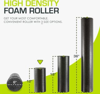 ProsourceFit Rolo de espuma extra firme de alta densidade para terapia muscular e exercícios de equilíbrio, 30 x 15 cm, preto