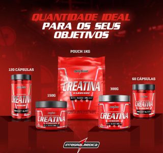 Integralmedica – Creatina em Pó Hardcore 100% Pura e Monohidratada – 300g