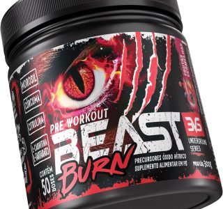 3VS Nutrition Pré-Workout Beast Burn 300g – Suplemento Pré-Treino Fórmula Única com Cafeína, Beta Alanina, L-Carnitina, Citrulina, Morosil® e Cúrcuma – 50 Doses 300gr Sabor Frutas Vermelhas