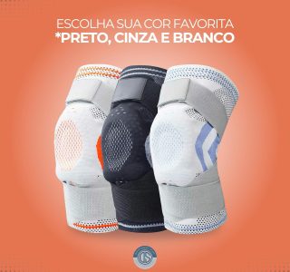 Joelheira 3D Silicone de compressão articulada | Modelo PREMIUM com hastes flexíveis e ajustáveis |DEPARTAMENT STORE (PRETA, GG)