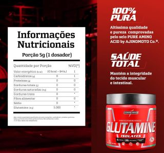 Glutamine 150g – L-glutamina Isolada 100% Sem Sabor – Integralmédica