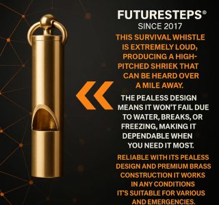 Apito de latão mais alto | Melhor apito de emergência premium | Uma peça | Apito de sobrevivência ao ar livre | Chaveiro ou pendurar em seu pescoço e levá-lo para qualquer lugar!