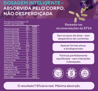 Multivitamínico 500 MG com Vitaminas A, C, D3, E, K1, Complexo B, Zinco e Cromo | 21 Ingredientes em Cápsulas Veganas | Para Adultos | Desenvolvido na Holanda | 60 Cápsulas