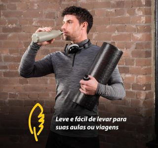 JustGoFit Rolo De Massagem 45Cm Preto Para Relaxamento Muscular E Fisioterapia Corpo Inteiro