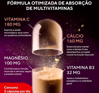 Multivitamínico 500 MG com Vitaminas A, C, D3, E, K1, Complexo B, Zinco e Cromo | 21 Ingredientes em Cápsulas Veganas | Para Adultos | Desenvolvido na Holanda | 60 Cápsulas