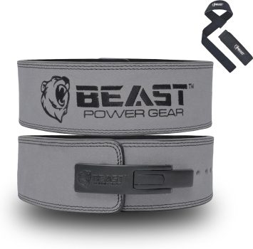 Beast Power Gear Cinto de levantamento de peso com fivela de alavanca de 10 mm, 13 mm de espessura e alça livre de 10 cm de largura – suporte avançado para levantamento de peso, levantamento de peso,
