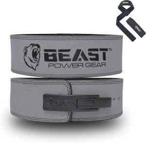 Beast Power Gear Cinto de levantamento de peso com fivela de alavanca de 10 mm, 13 mm de espessura e alça livre de 10 cm de largura – suporte avançado para levantamento de peso, levantamento de peso,