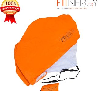 F1TNERGY Corrida resistência paraquedas durável 142.2 cm laranja velocidade Sprint Training Chute – bolsa de transporte grátis – Maximiza e aceleração explosiva futebol futebol agilidade escada