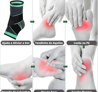 Tornozeleira Premium De Compressão Estabilizadora Ortopédica Elástica, Ajustável E Confortável, Para Esportes, Marca VARENZIA