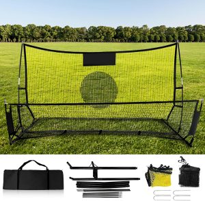 Rede De Rebote De Futebol Portátil, Rede De Gol De Futebol 2 Em 1 Para Passes E Vôlei, Treinador De Futebol Para Treinamento Em Equipe Ou Solo, Equipamento De Prática De Futebol, 7 Pés * 4