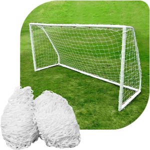 Par de Rede para Mini Gol Fio 2 Malha 10 Branca