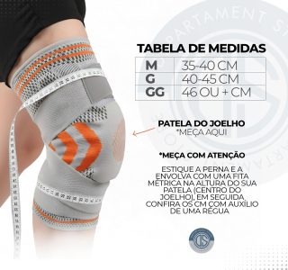 Joelheira 3D Silicone de compressão articulada | Modelo PREMIUM com hastes flexíveis e ajustáveis |DEPARTAMENT STORE (PRETA, GG)