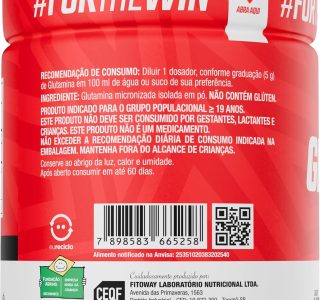 FTW Glutamina Micronizada Isolada 100% Pura com L-Glutamina Sem Aditivos, Suplemento Aminoácido para Dietas Específicas, Alta Solubilidade – Pote 300g