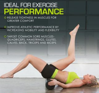 ProsourceFit Rolo de espuma extra firme de alta densidade para terapia muscular e exercícios de equilíbrio, 30 x 15 cm, preto