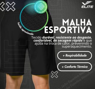 Short Bermuda Academia Masculina Elite Esportiva Flexível Com Bolso