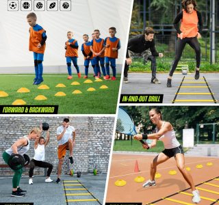 Yes4All Escada de agilidade – Equipamento de treinamento de velocidade ajustável e agilidade para todas as idades – Durável, portátil, vários conjuntos disponíveis