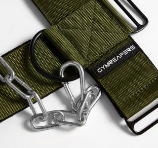 Gymreapers Peitoral para pescoço – Corrente de aço inoxidável resistente, alça de neoprene ajustável, treinador para força e alívio da dor