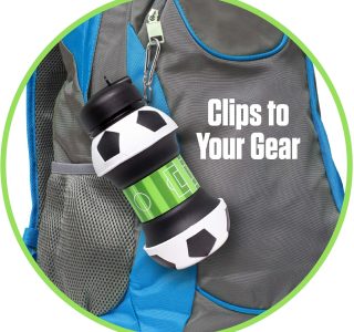 Garrafa de Água – Squeeze Retrátil em Silicone de 520 ml, Tema Futebol, Maccabi Art.